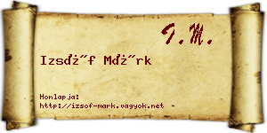Izsóf Márk névjegykártya